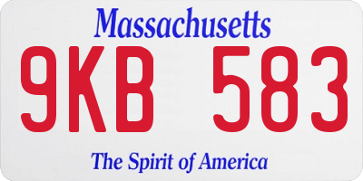 MA license plate 9KB583