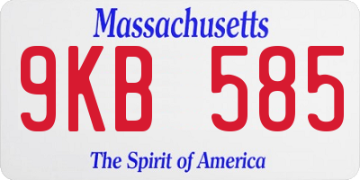 MA license plate 9KB585