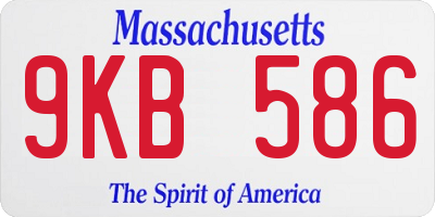 MA license plate 9KB586