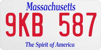MA license plate 9KB587