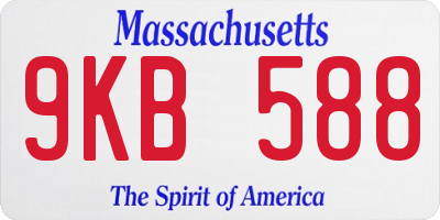 MA license plate 9KB588