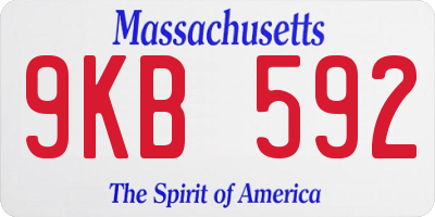 MA license plate 9KB592