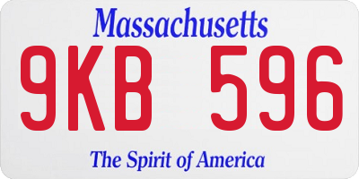 MA license plate 9KB596