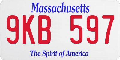 MA license plate 9KB597