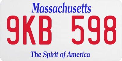 MA license plate 9KB598