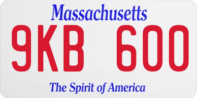MA license plate 9KB600