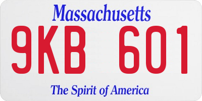 MA license plate 9KB601