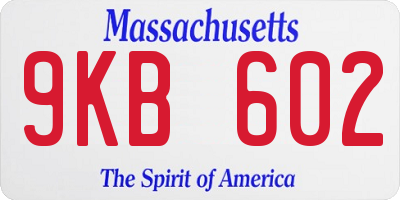 MA license plate 9KB602