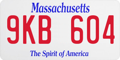 MA license plate 9KB604