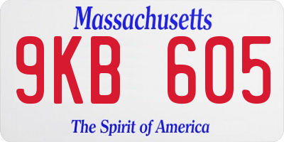 MA license plate 9KB605