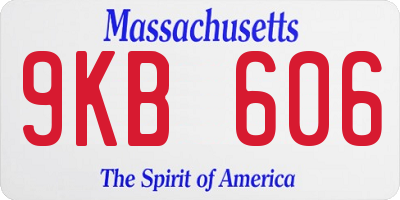 MA license plate 9KB606