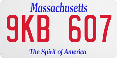 MA license plate 9KB607