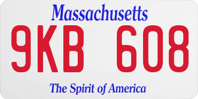MA license plate 9KB608