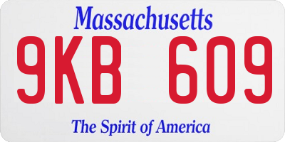 MA license plate 9KB609