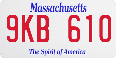MA license plate 9KB610