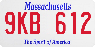 MA license plate 9KB612