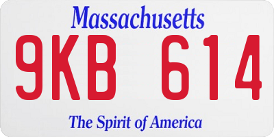 MA license plate 9KB614