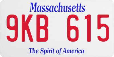 MA license plate 9KB615