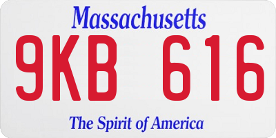 MA license plate 9KB616