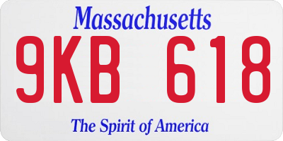 MA license plate 9KB618