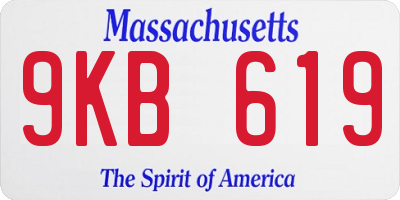 MA license plate 9KB619