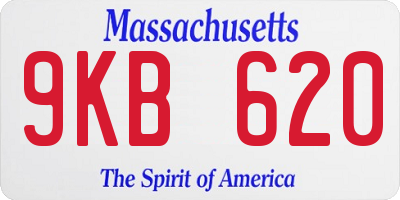 MA license plate 9KB620