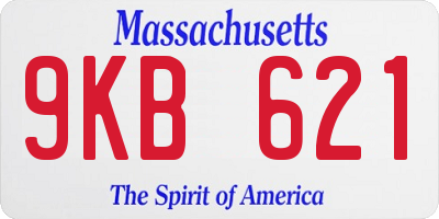 MA license plate 9KB621
