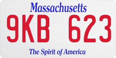 MA license plate 9KB623