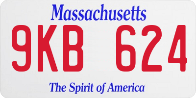MA license plate 9KB624