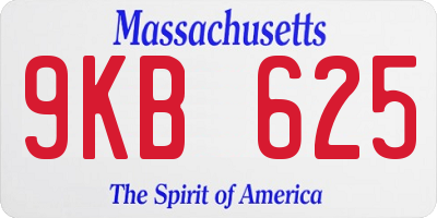 MA license plate 9KB625