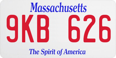 MA license plate 9KB626