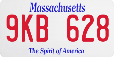 MA license plate 9KB628