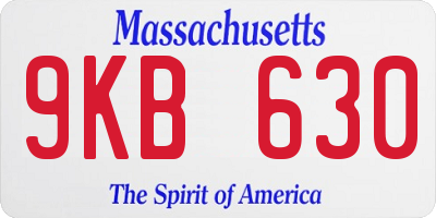 MA license plate 9KB630