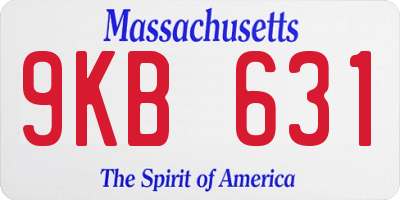 MA license plate 9KB631