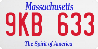 MA license plate 9KB633