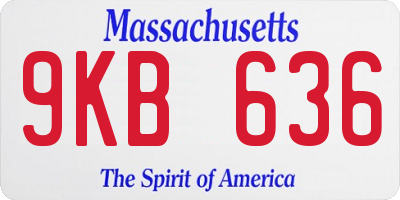 MA license plate 9KB636