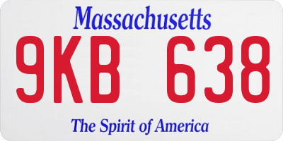 MA license plate 9KB638