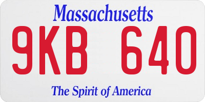 MA license plate 9KB640