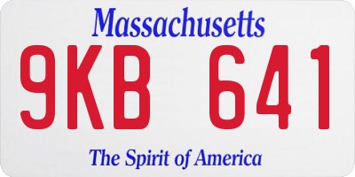 MA license plate 9KB641