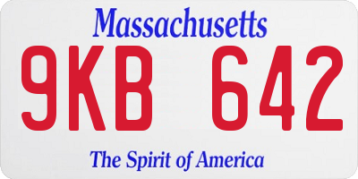 MA license plate 9KB642