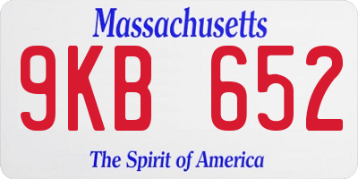 MA license plate 9KB652
