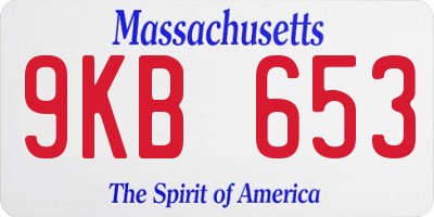 MA license plate 9KB653