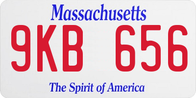 MA license plate 9KB656