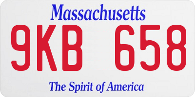 MA license plate 9KB658