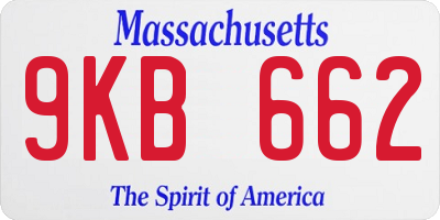 MA license plate 9KB662