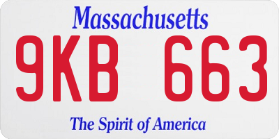 MA license plate 9KB663