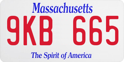 MA license plate 9KB665