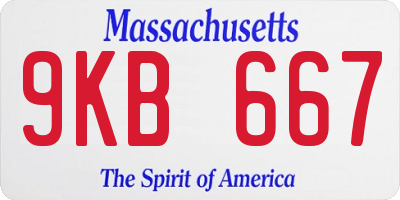 MA license plate 9KB667