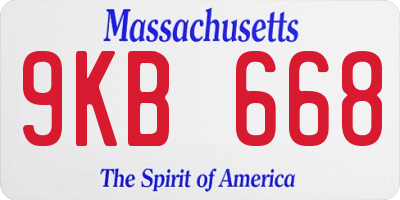MA license plate 9KB668