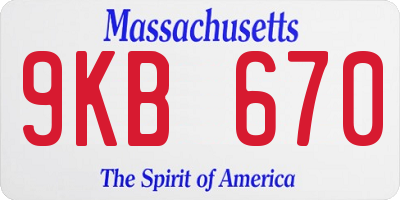 MA license plate 9KB670